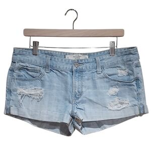 Abercrombie & Fitch Light Blue Distressed Jean Shorts Size 29